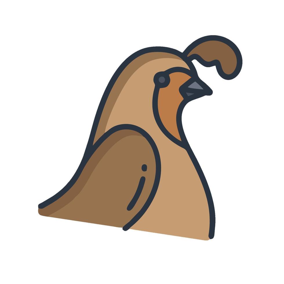 A brown bird with a long tail on a white background vector