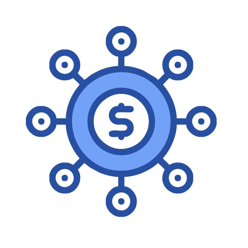 A dollar sign surrounded by circles vector