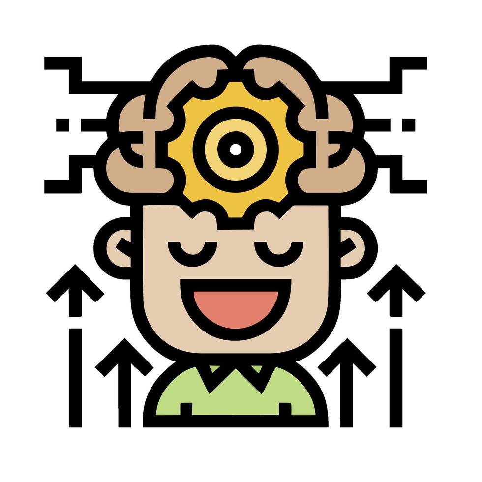 A cartoon man with a brain in his head vector