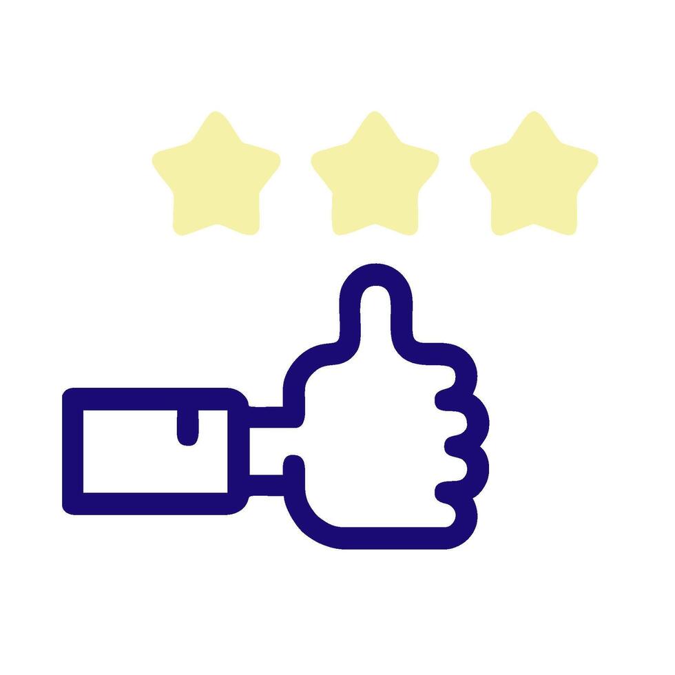 a hand with a thumb up and five stars vector