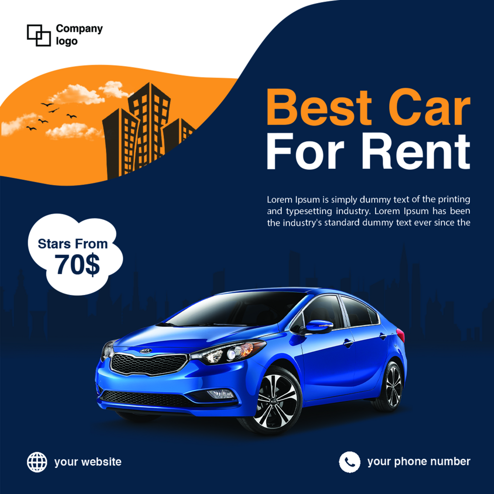 Creative ads collection of car rental service advertisement promotional social media post template design psd