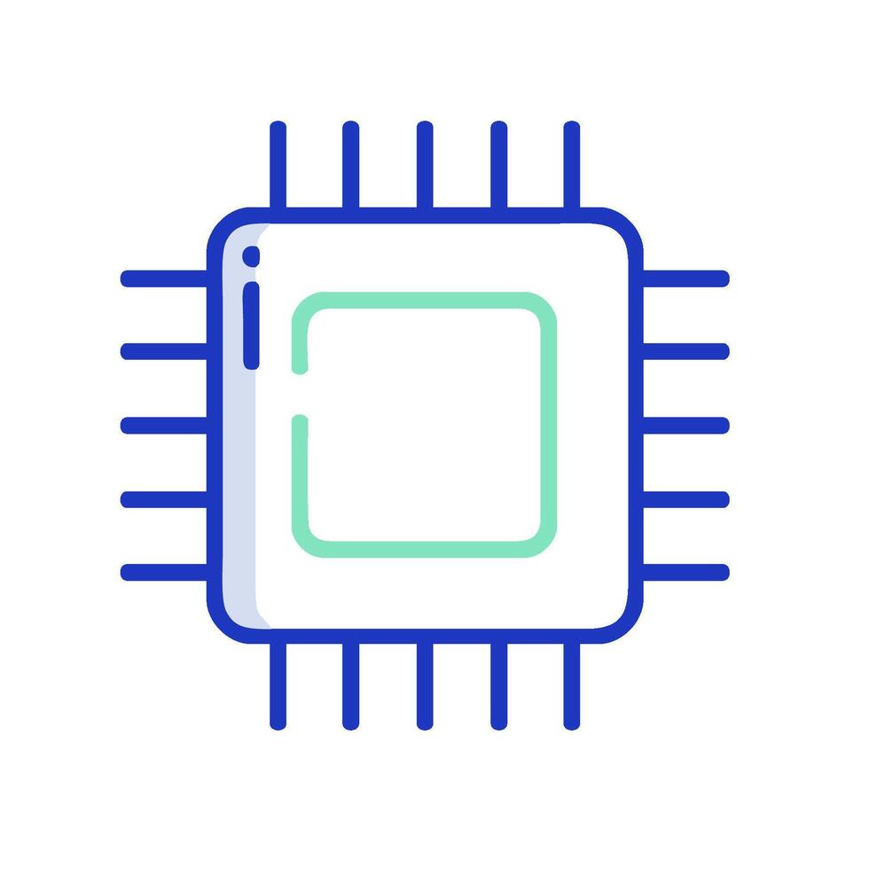 a computer processor icon on a white background vector