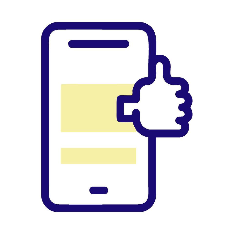 a phone with a thumb up and a thumb down vector