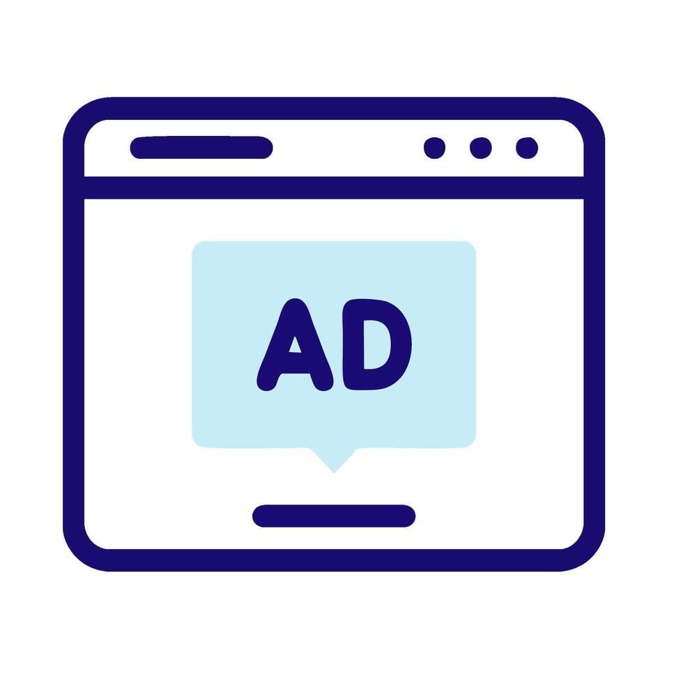 an ad on a computer screen with the word ad vector