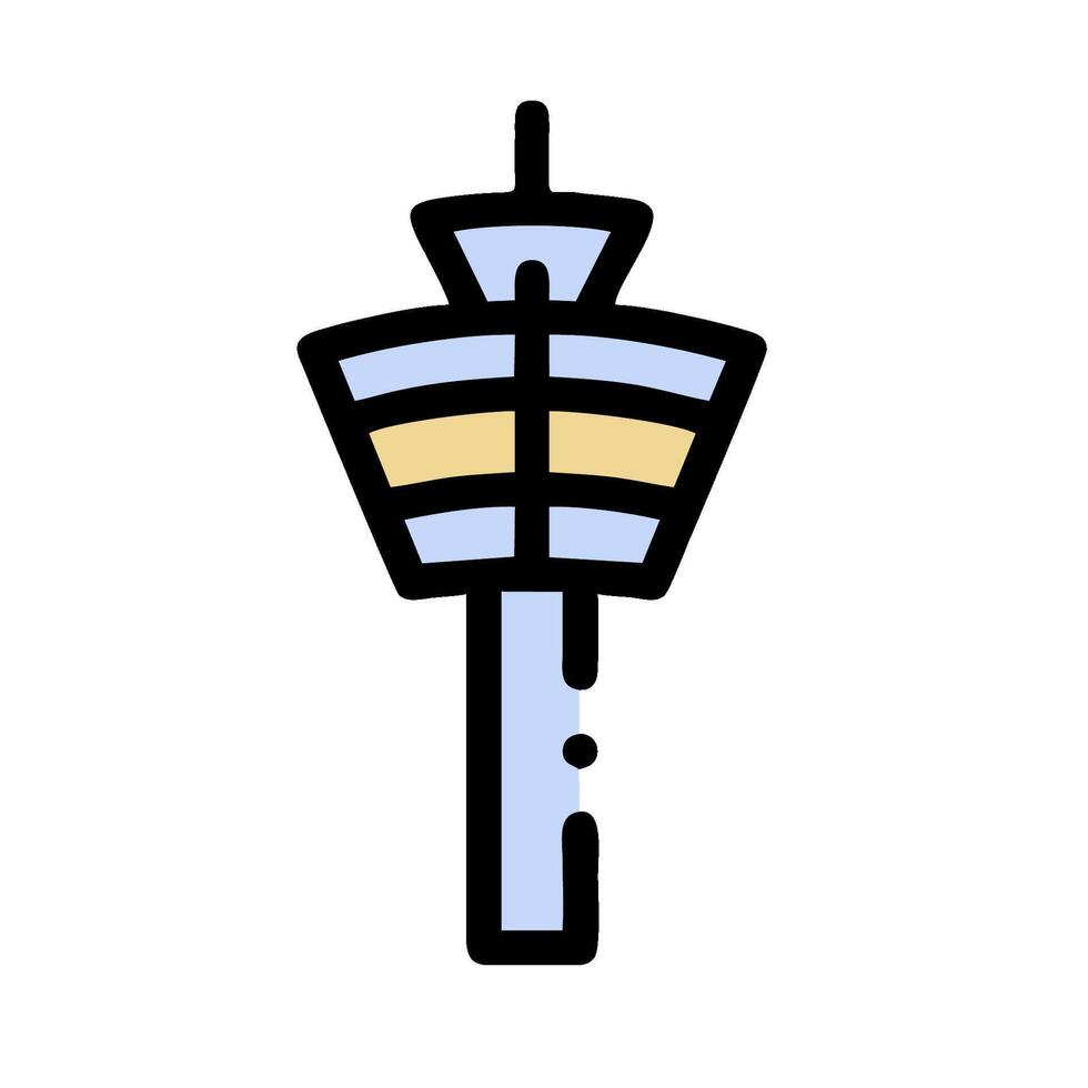 a tower with a light on top of it vector