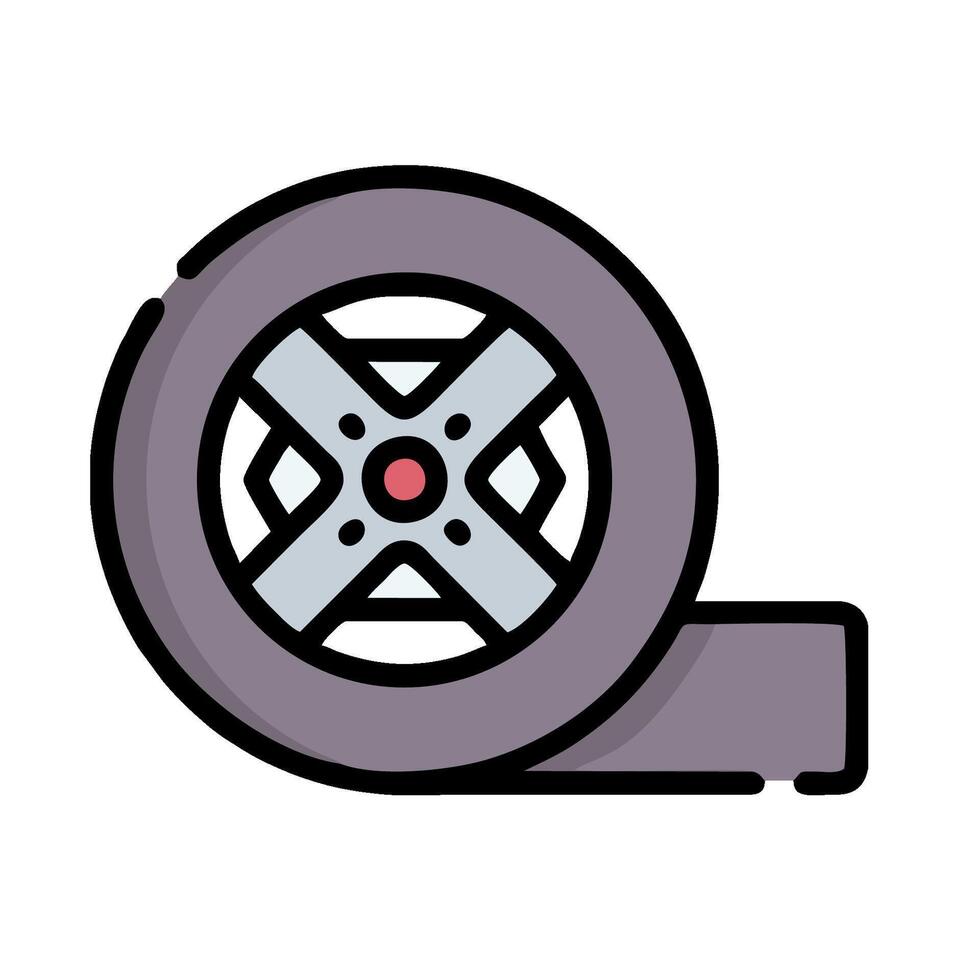 a wheel with a red cross on it vector