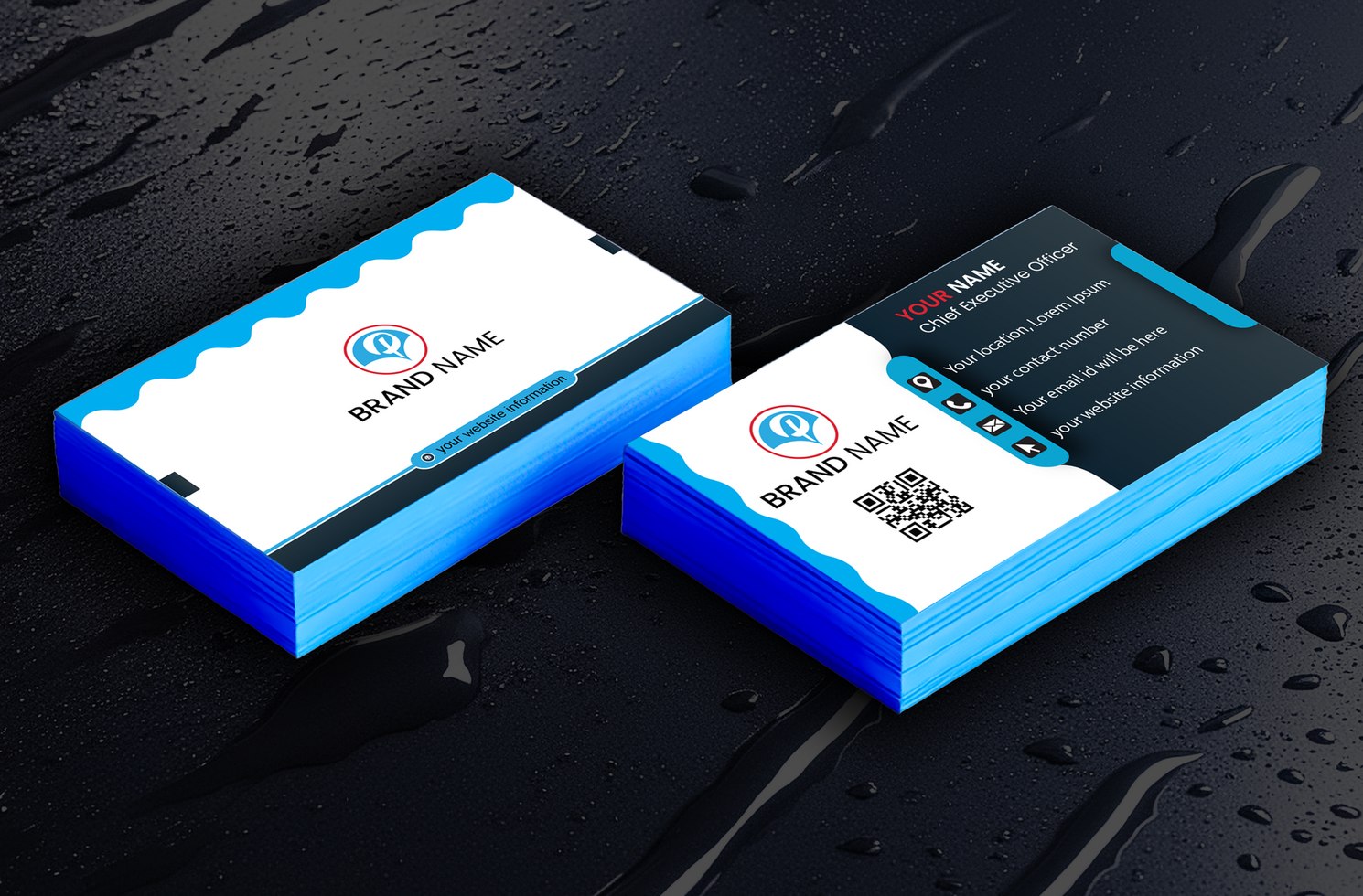 Modern Professional Business Card Mockup Design psd