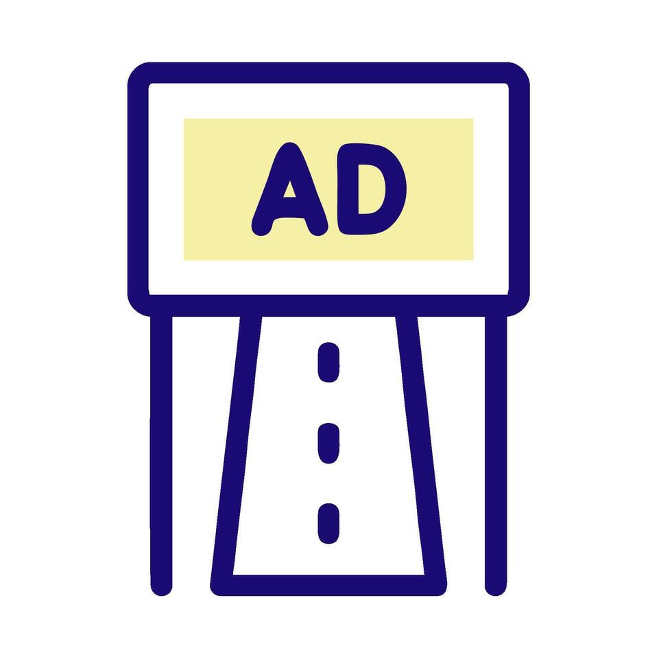 an ad sign with a road in front of it vector