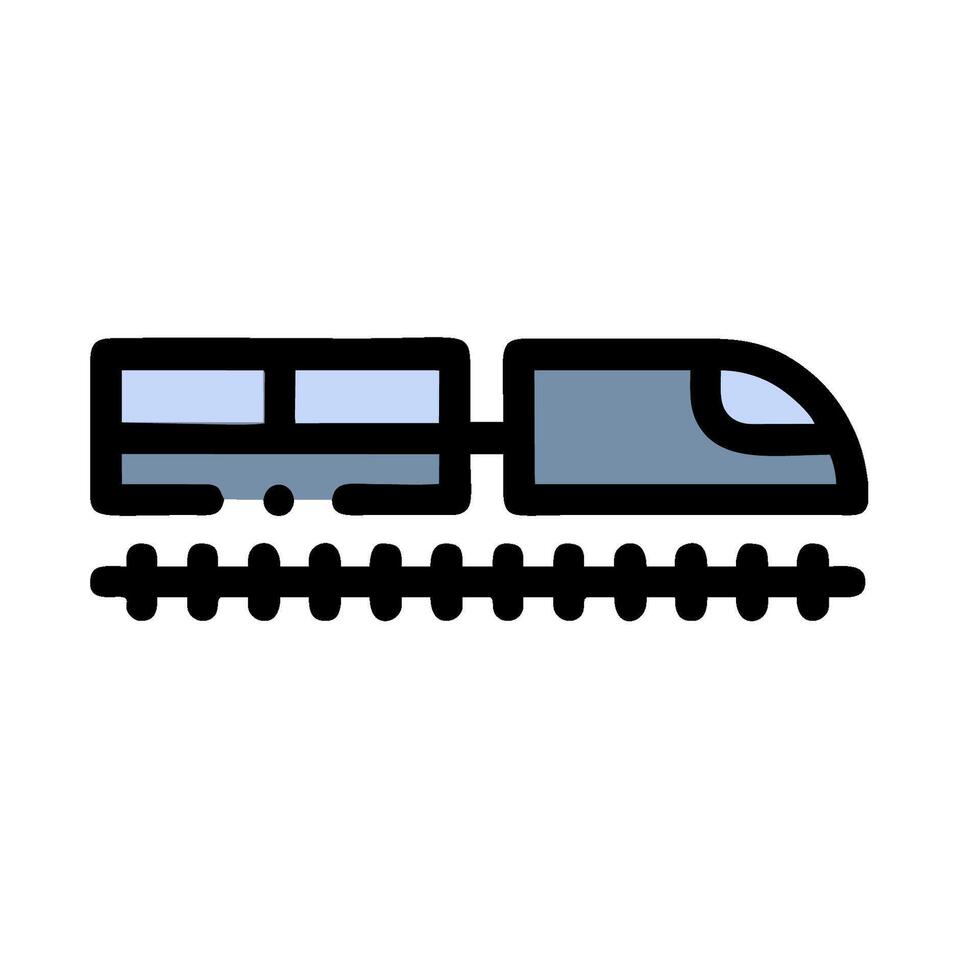 a train is traveling down a track on a white background vector