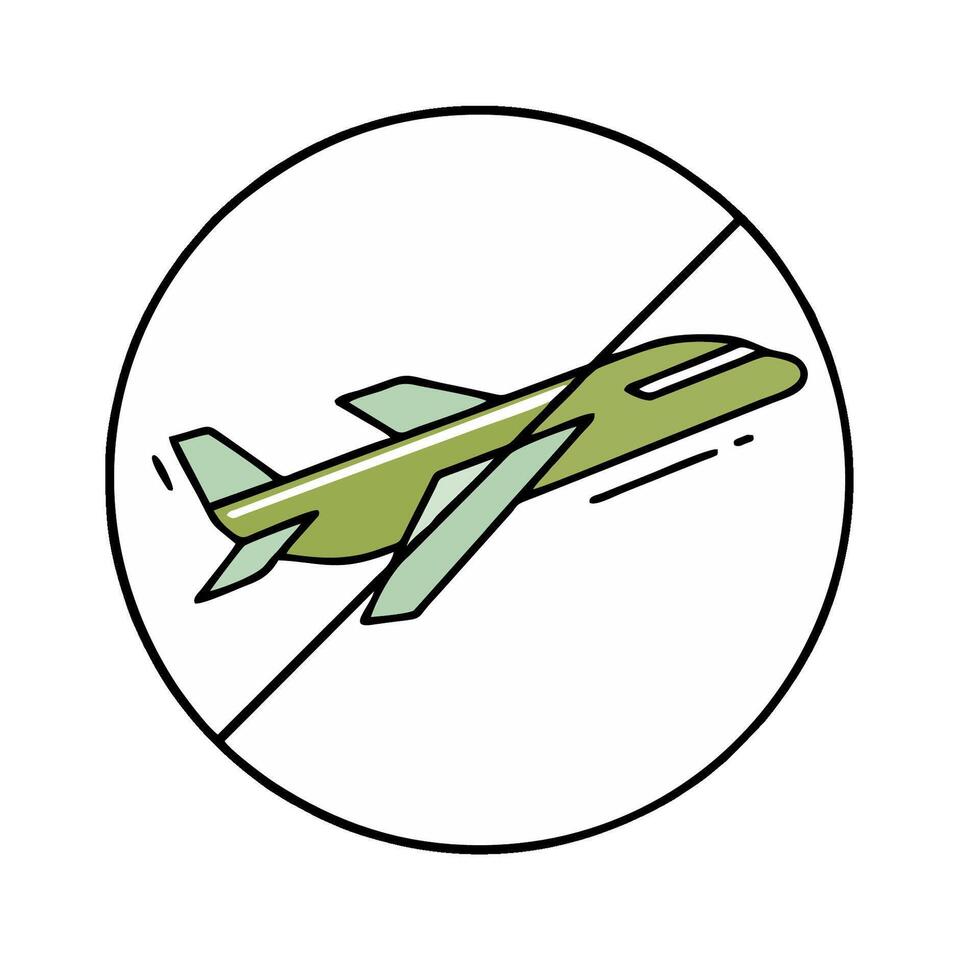 no flying airplane illustration vector
