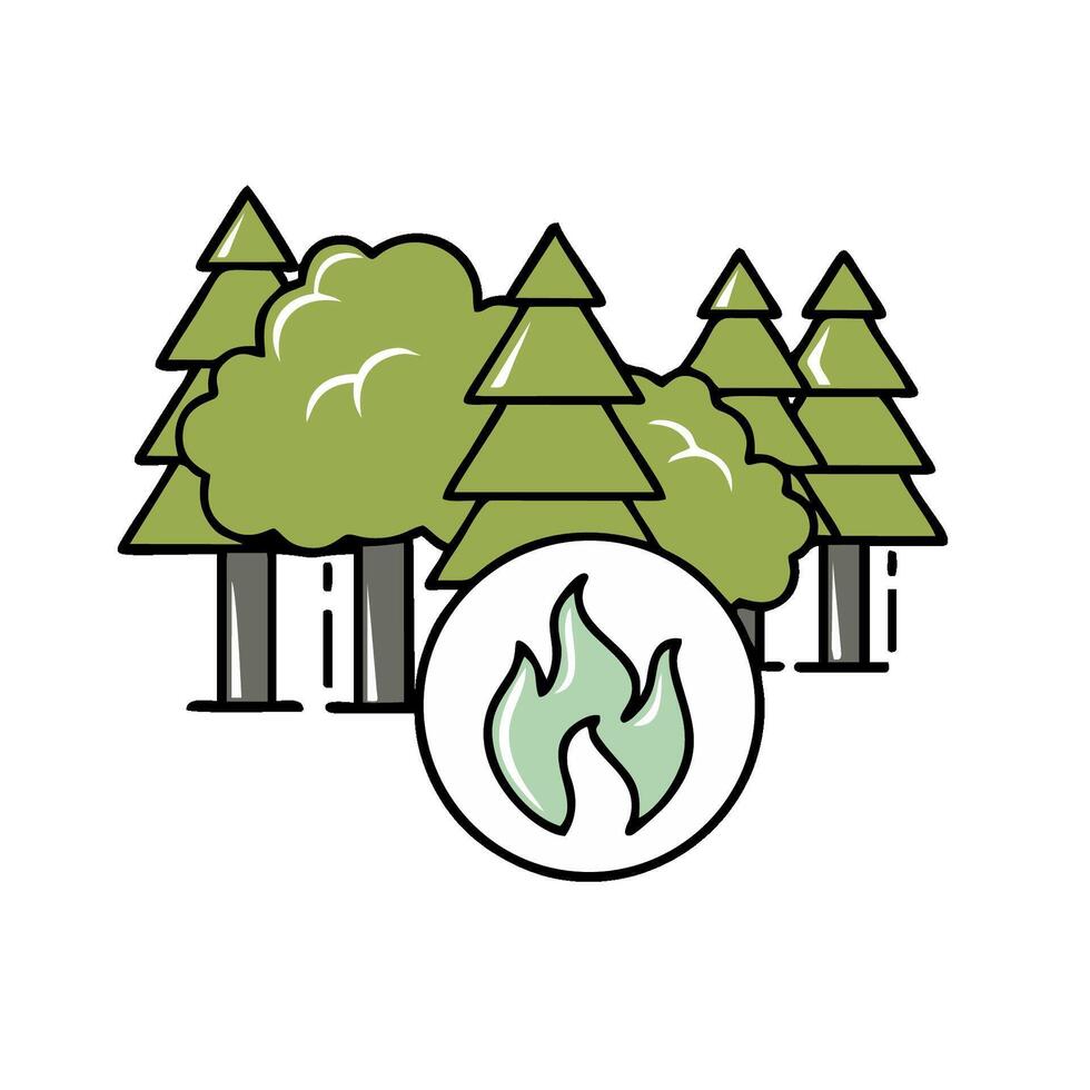 forest fire icon illustration vector