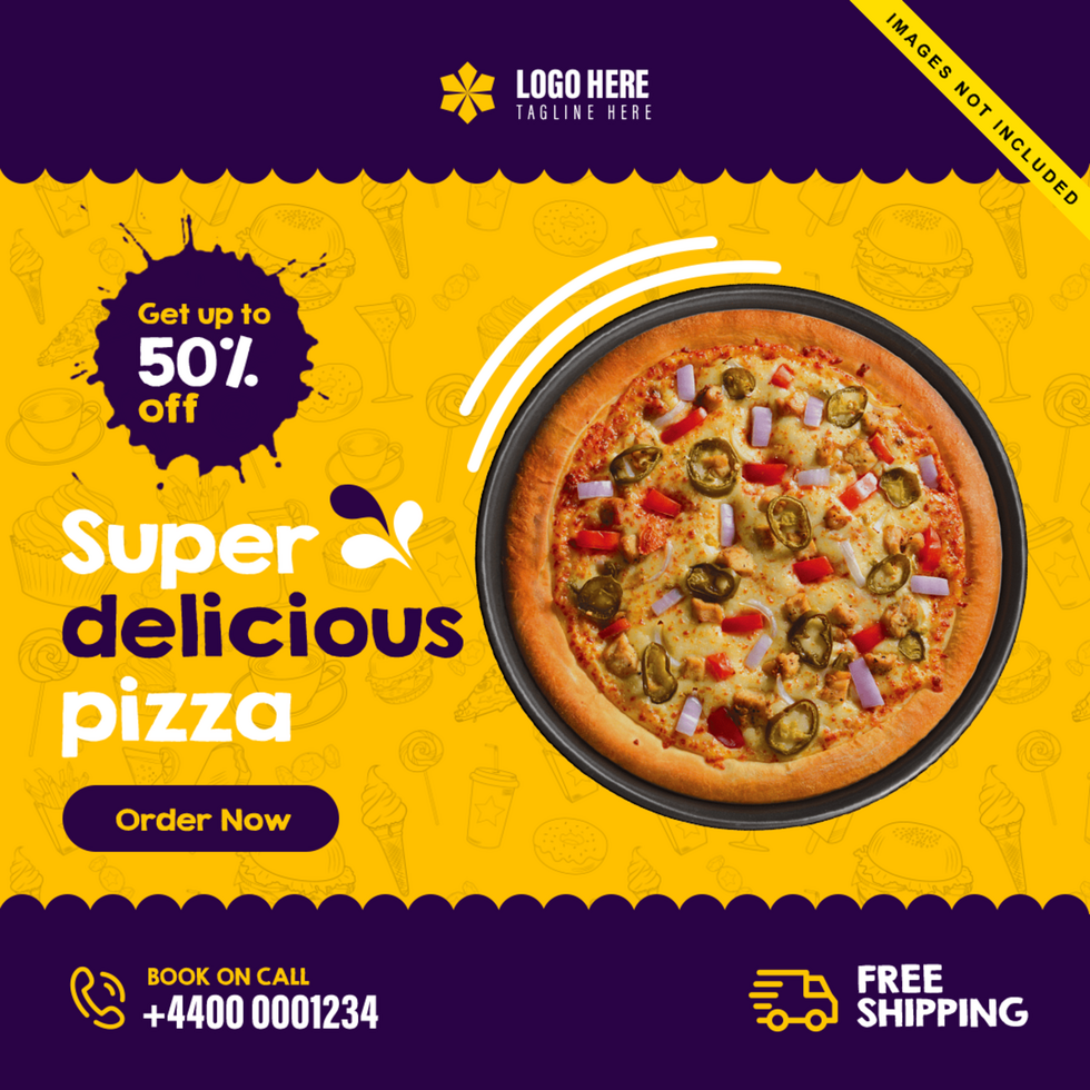 super delicious pizza delivery post design psd