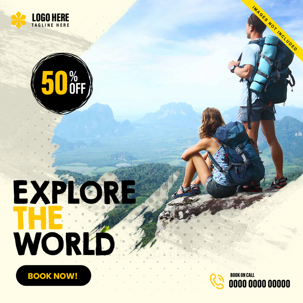 explore the world travel ad post design psd