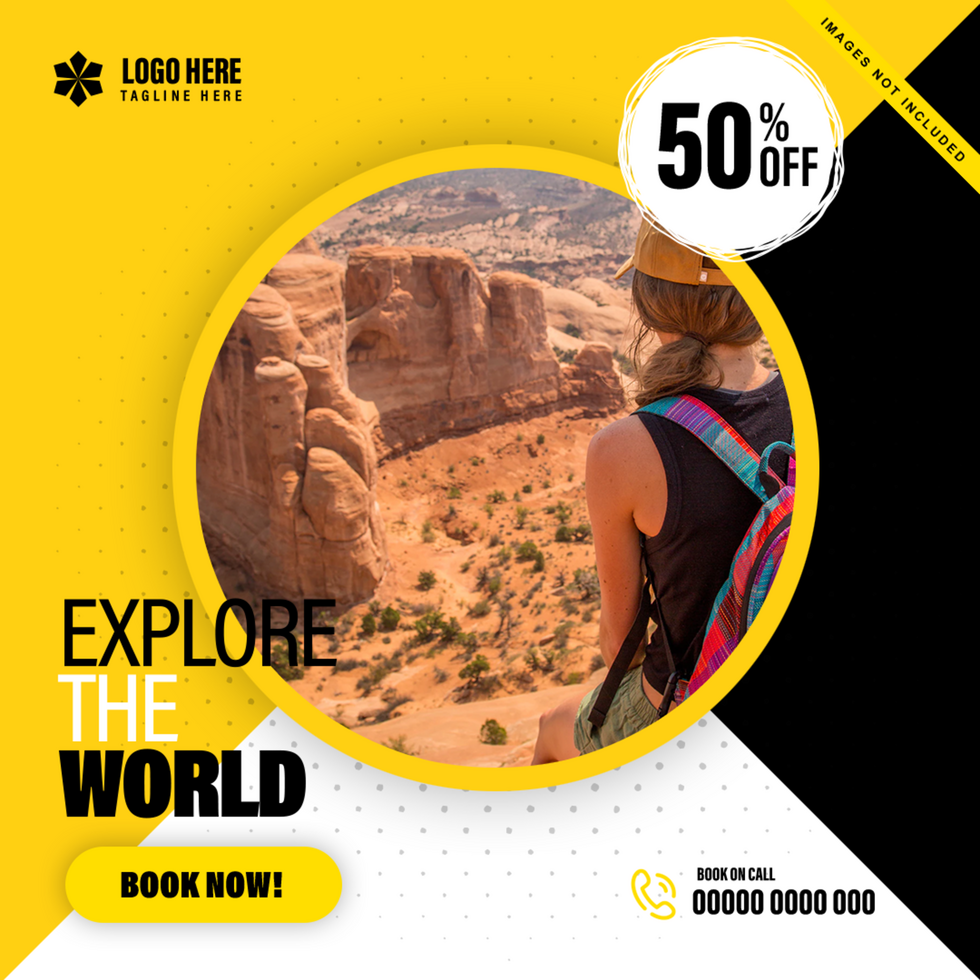 explore the world travel ad post design psd