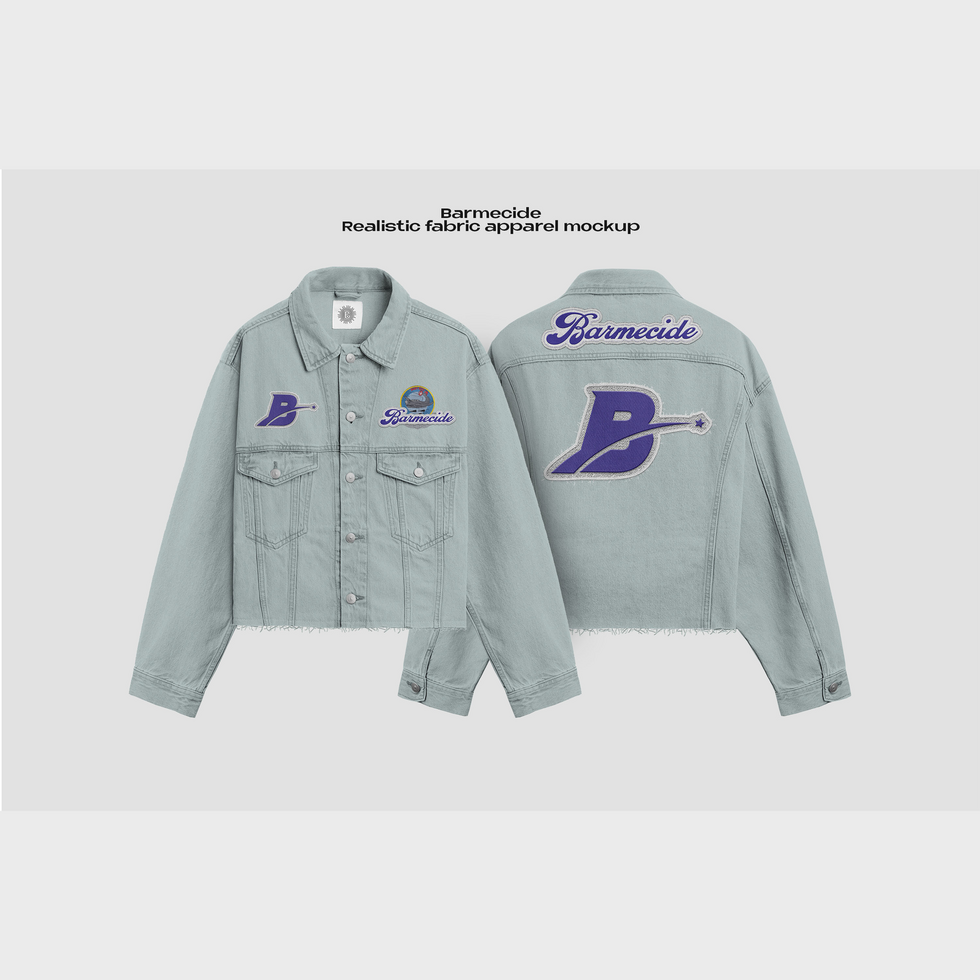 cropped trucker jacket mockup psd