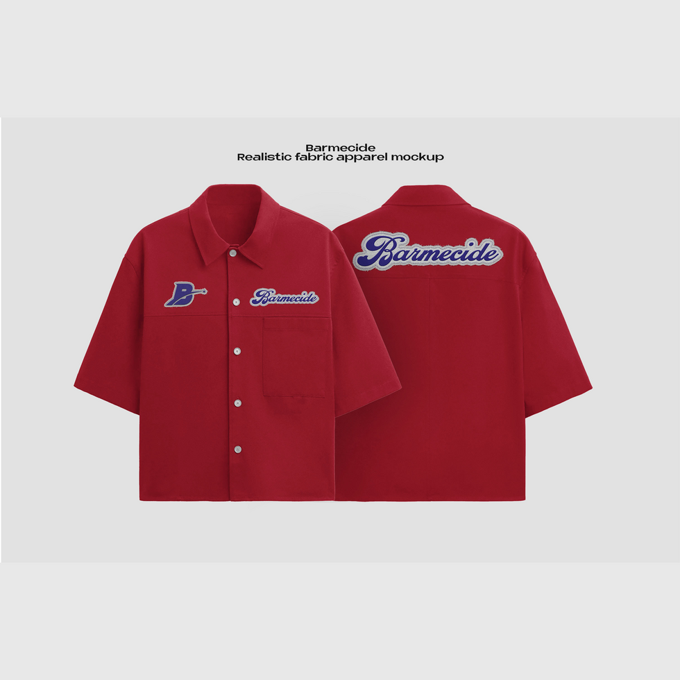 Boxy button up shirt mockup psd