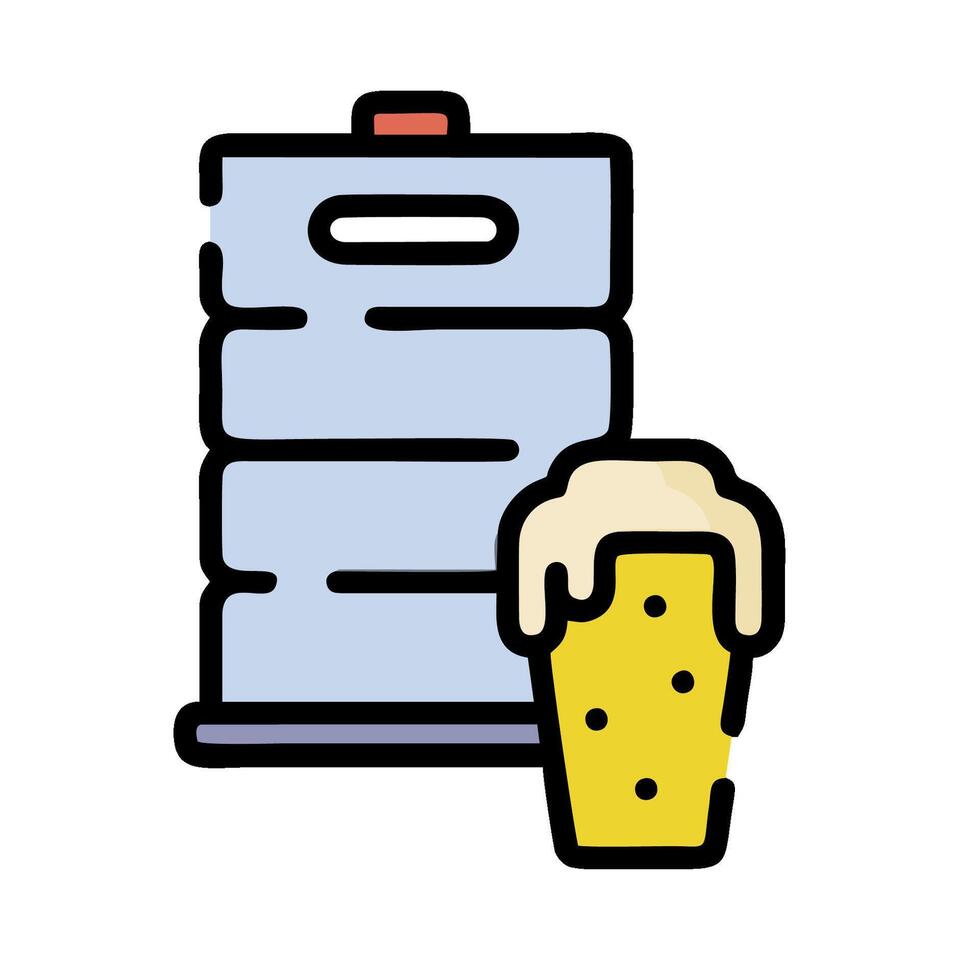 beer keg and beer can icon illustration vector