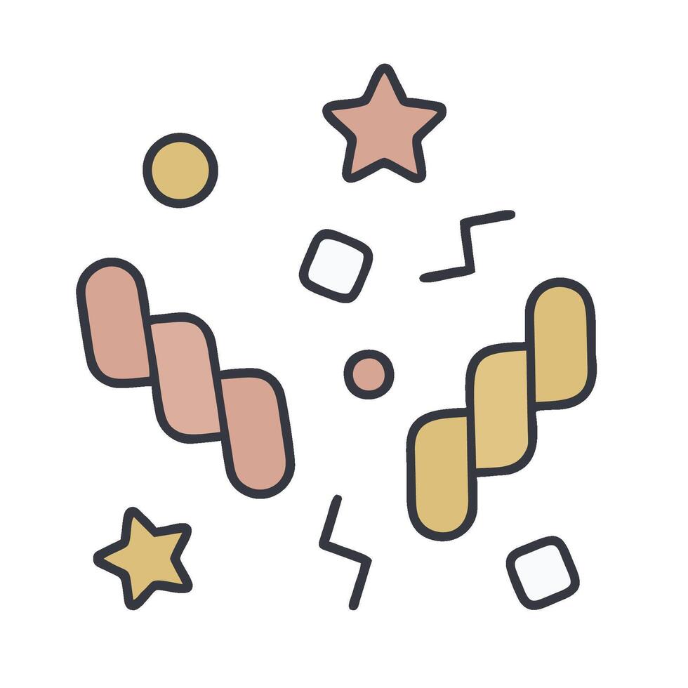 a line drawing of a party with stars and other objects vector