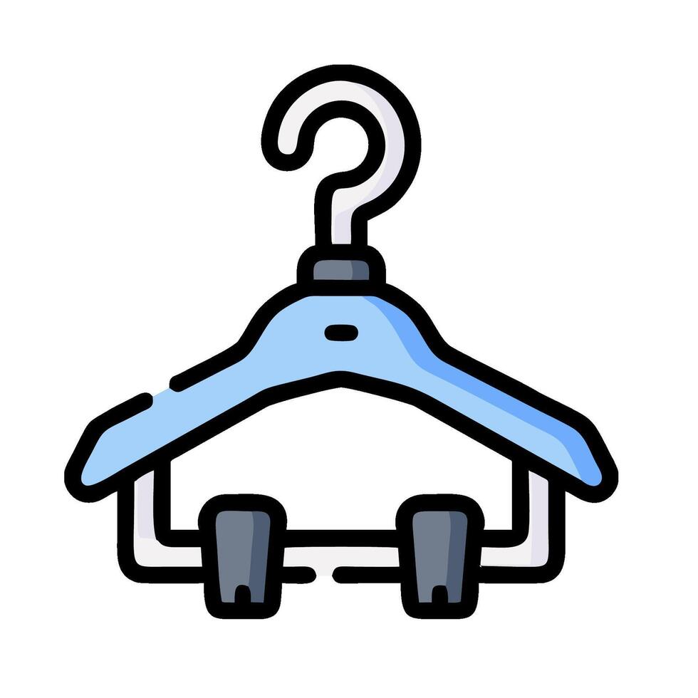 a blue hanger with a question mark on it vector