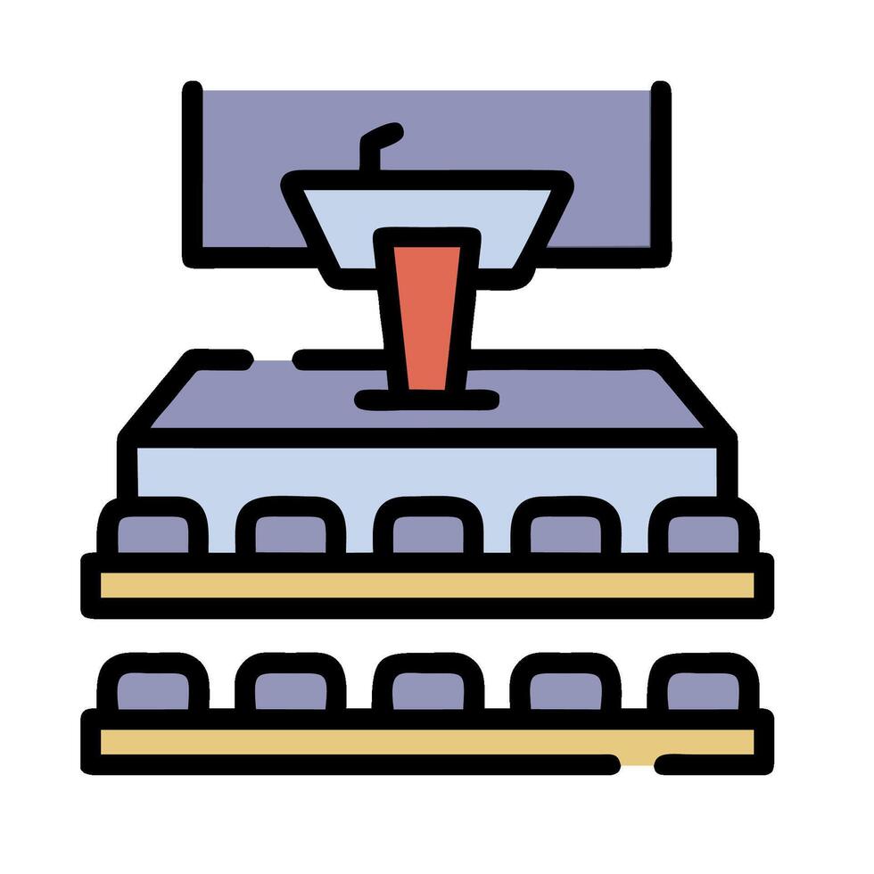 a speaker is standing on a podium with a microphone vector