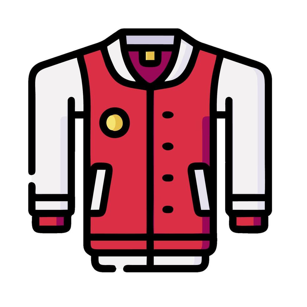 a red jacket with a badge on the front vector
