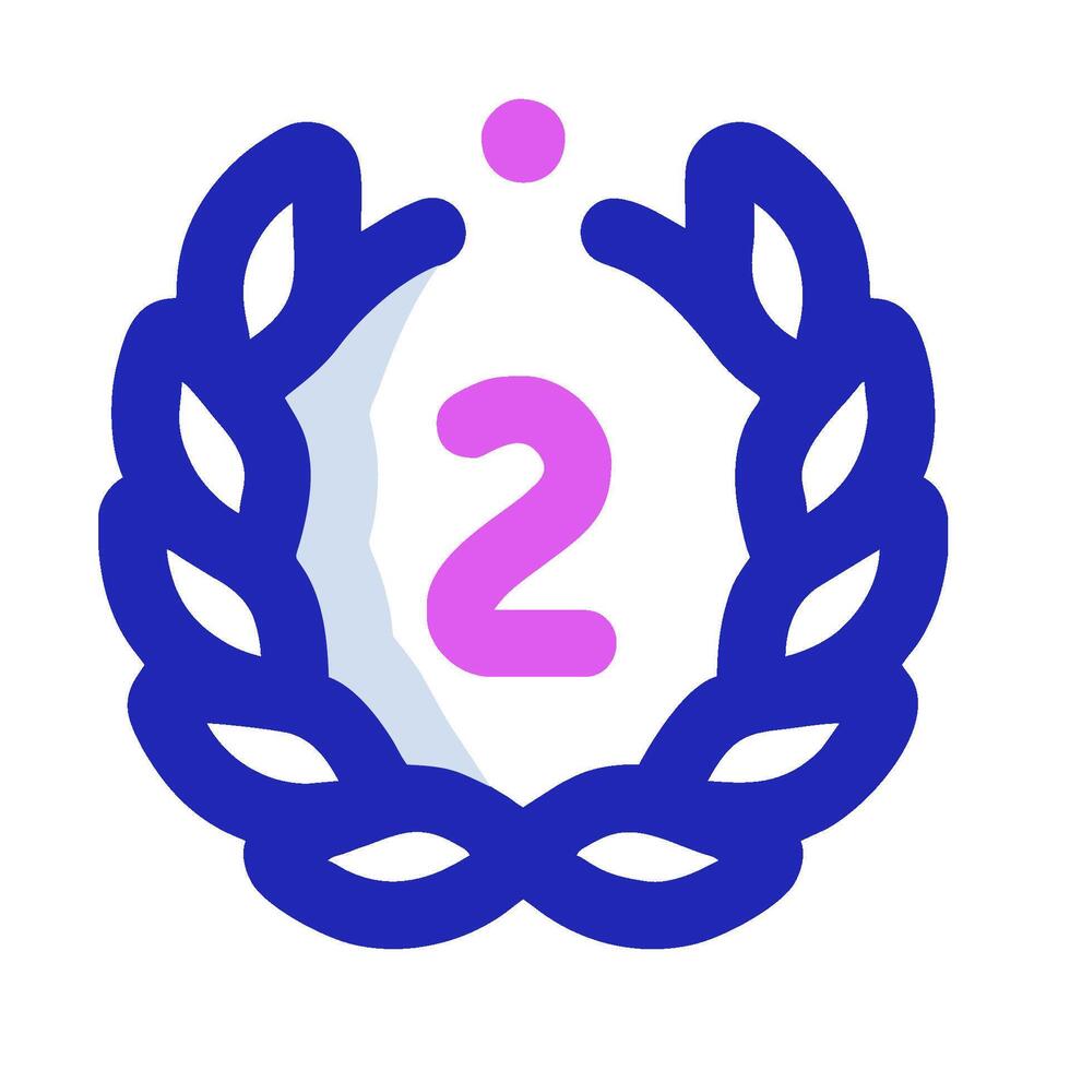 a blue and pink laurel wreath with the number two vector