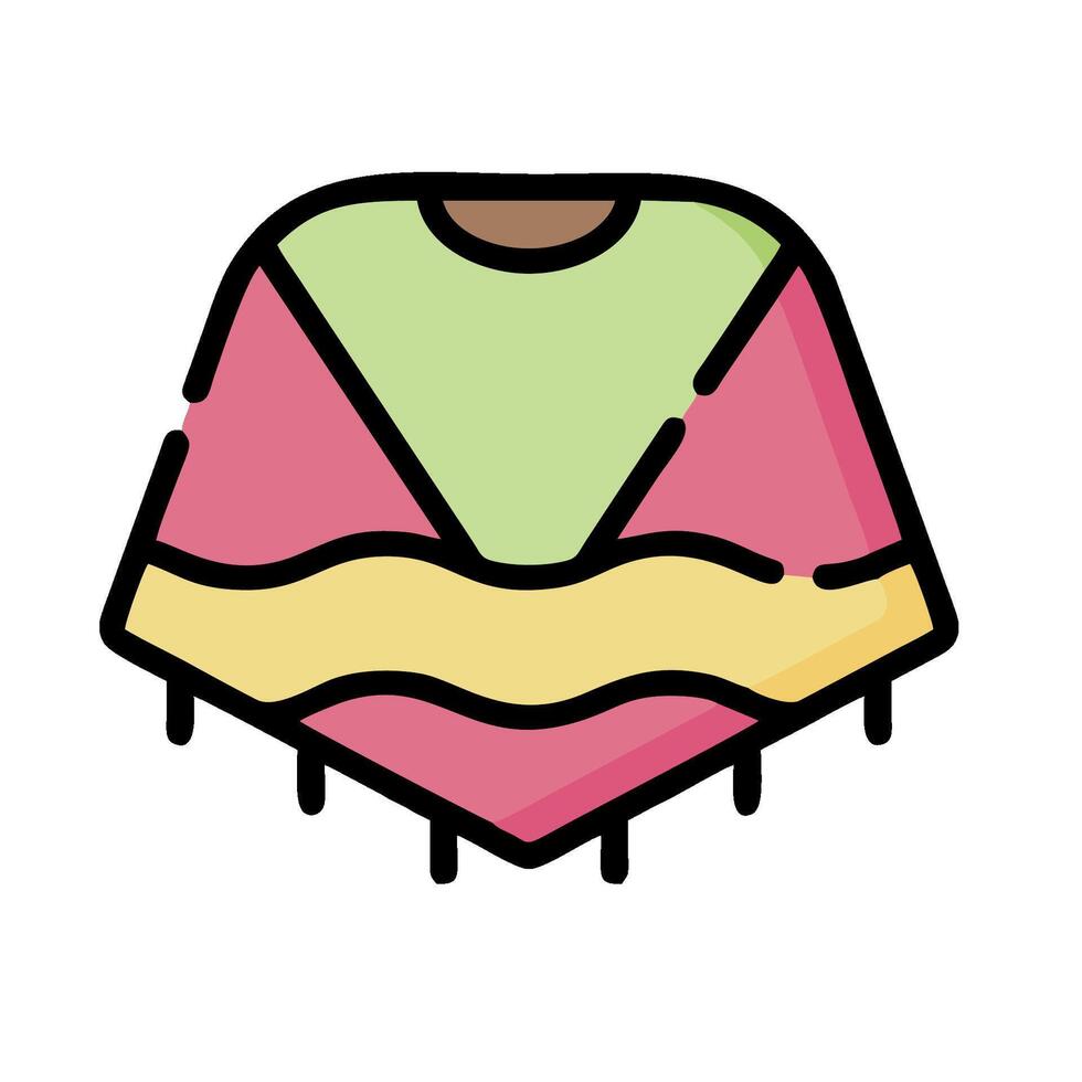 a colorful poncho with a pink and green design vector