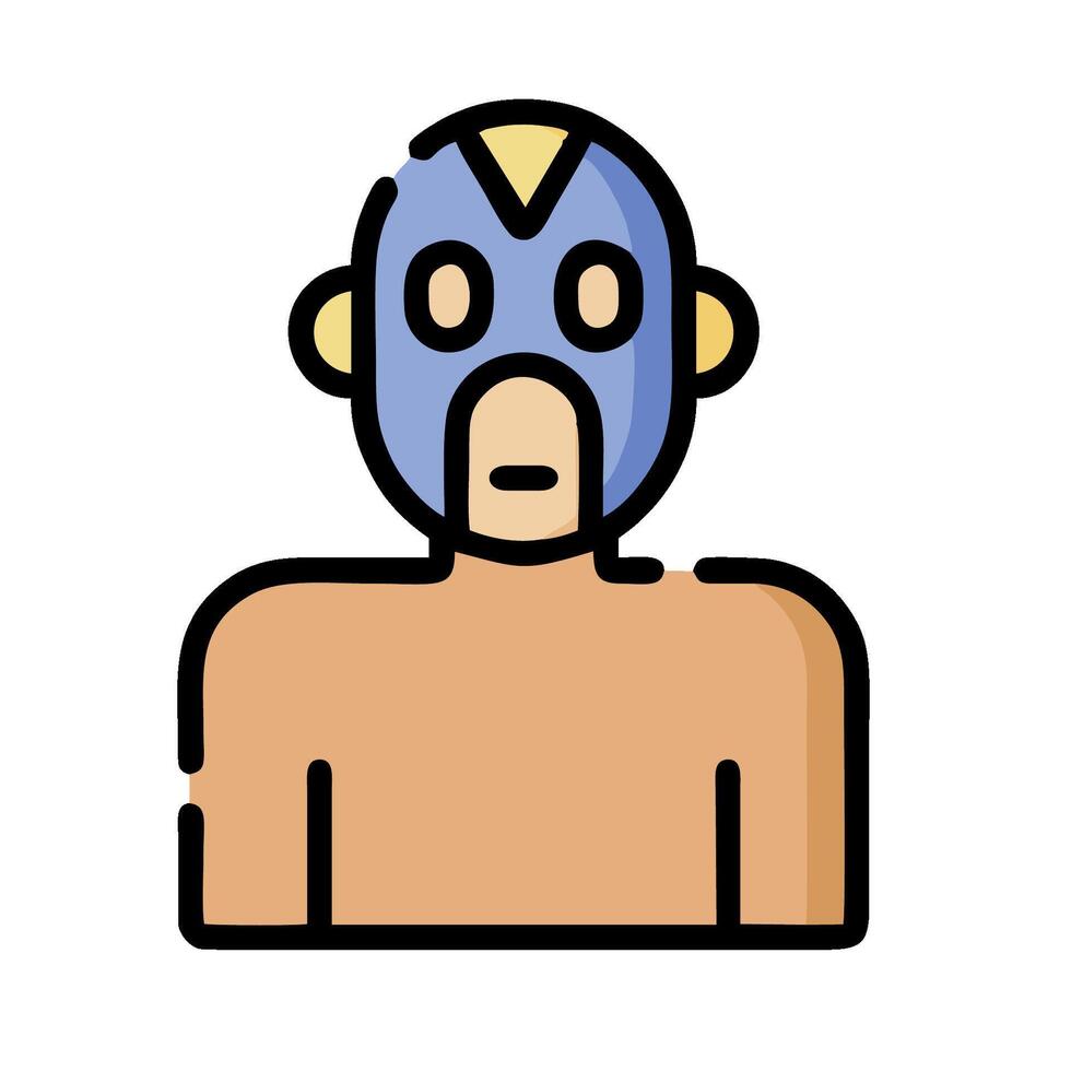 a man in a mask with a blue face vector