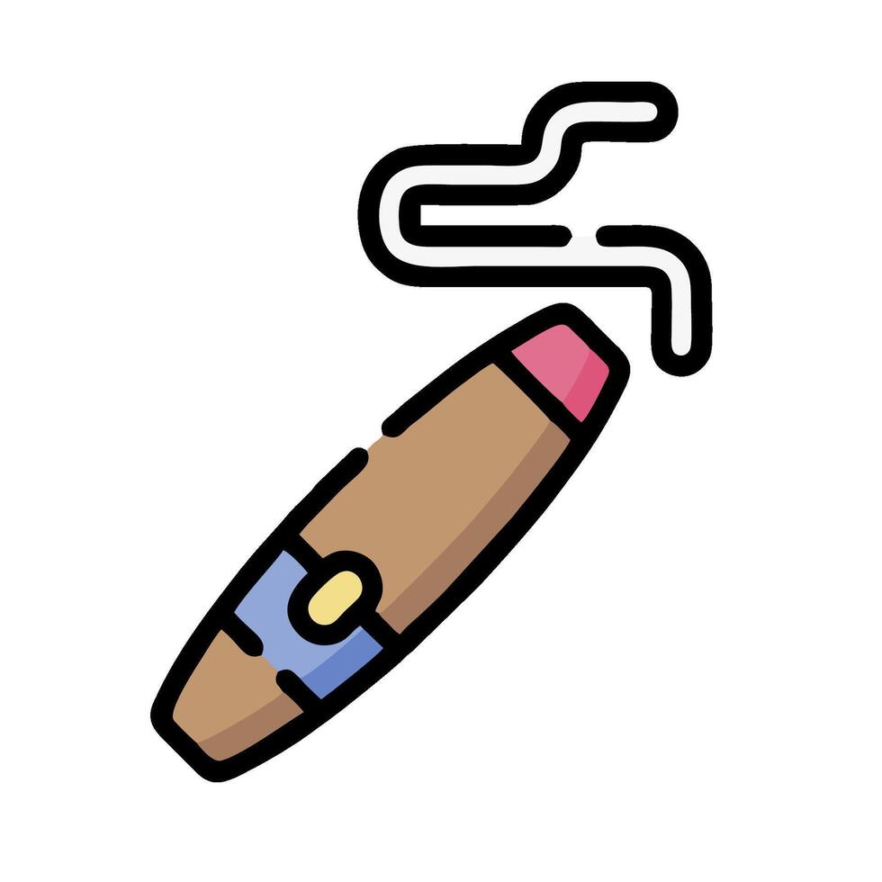a cigar with a smoke coming out of it vector