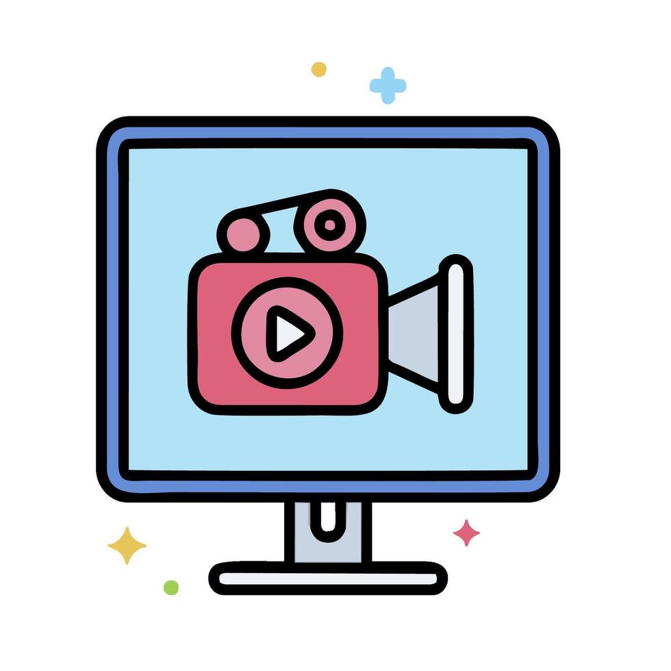 player icon on a computer monitor vector