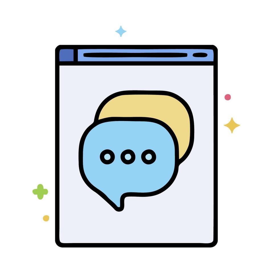 chat box icon with speech bubble vector