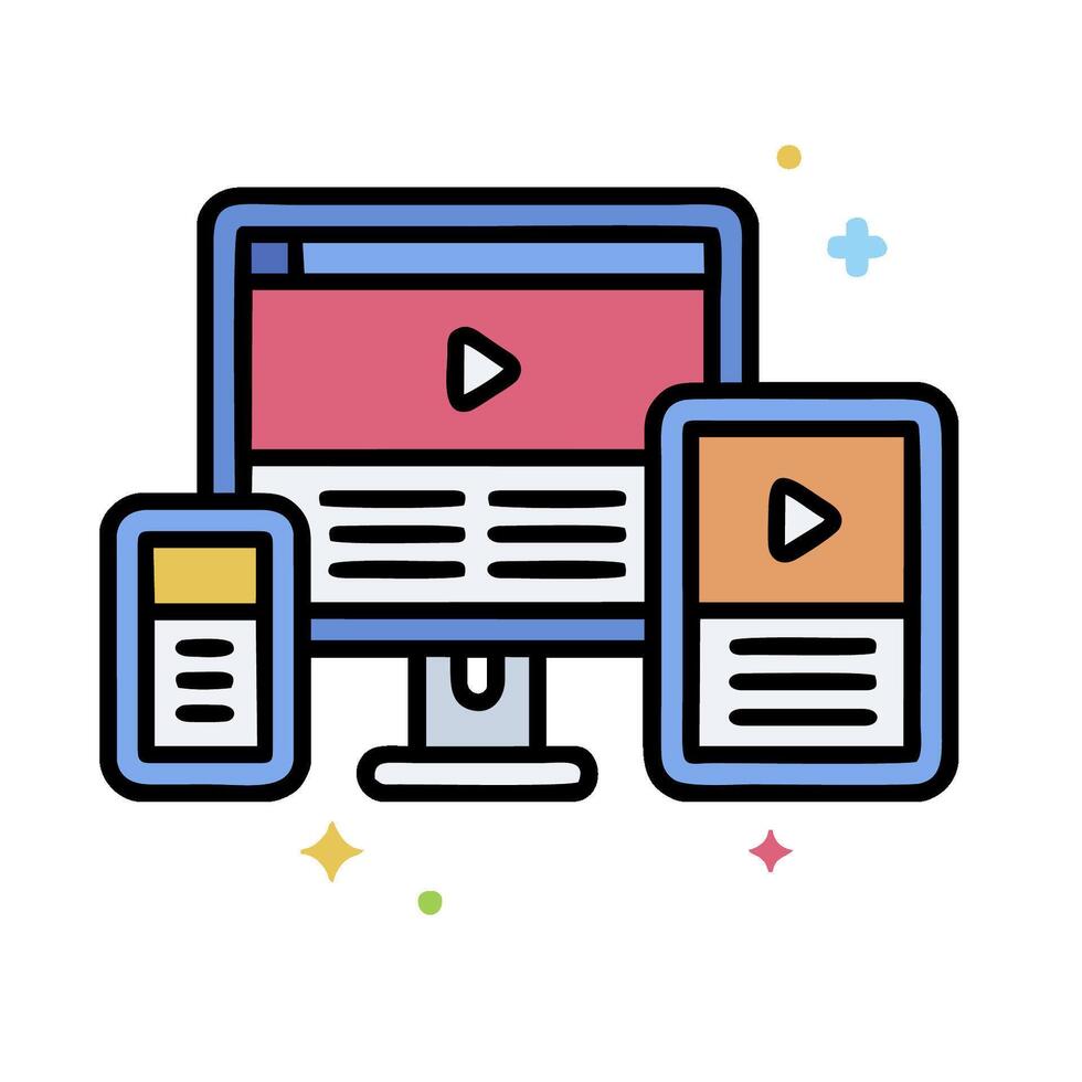 player icon with a tablet and phone vector