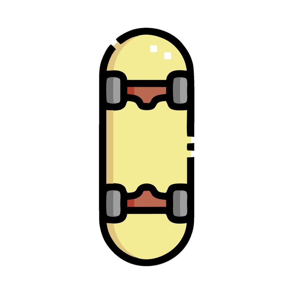 a skateboard is shown in a flat style vector