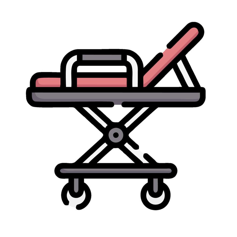 a medical cart with wheels on a white background vector