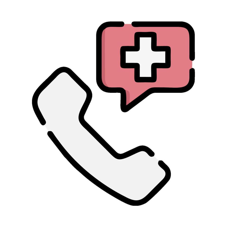 an icon of a phone and a cross vector