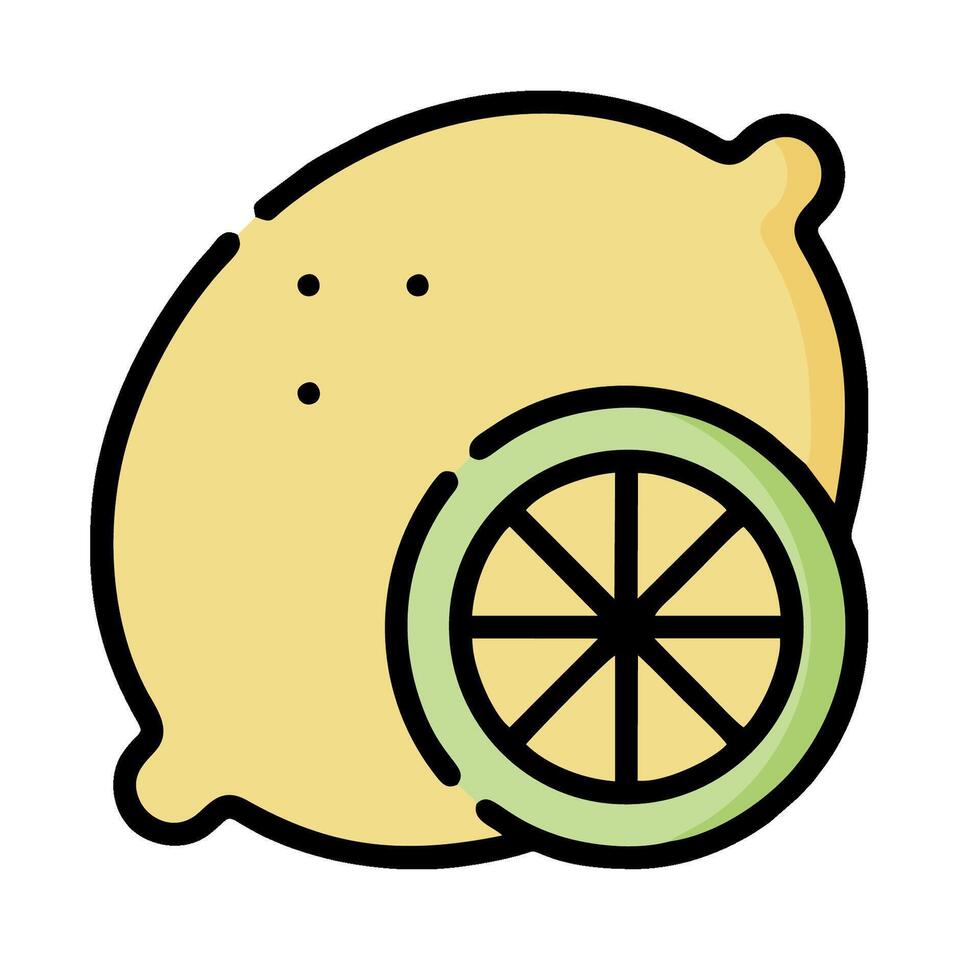 a lemon with a slice on it vector