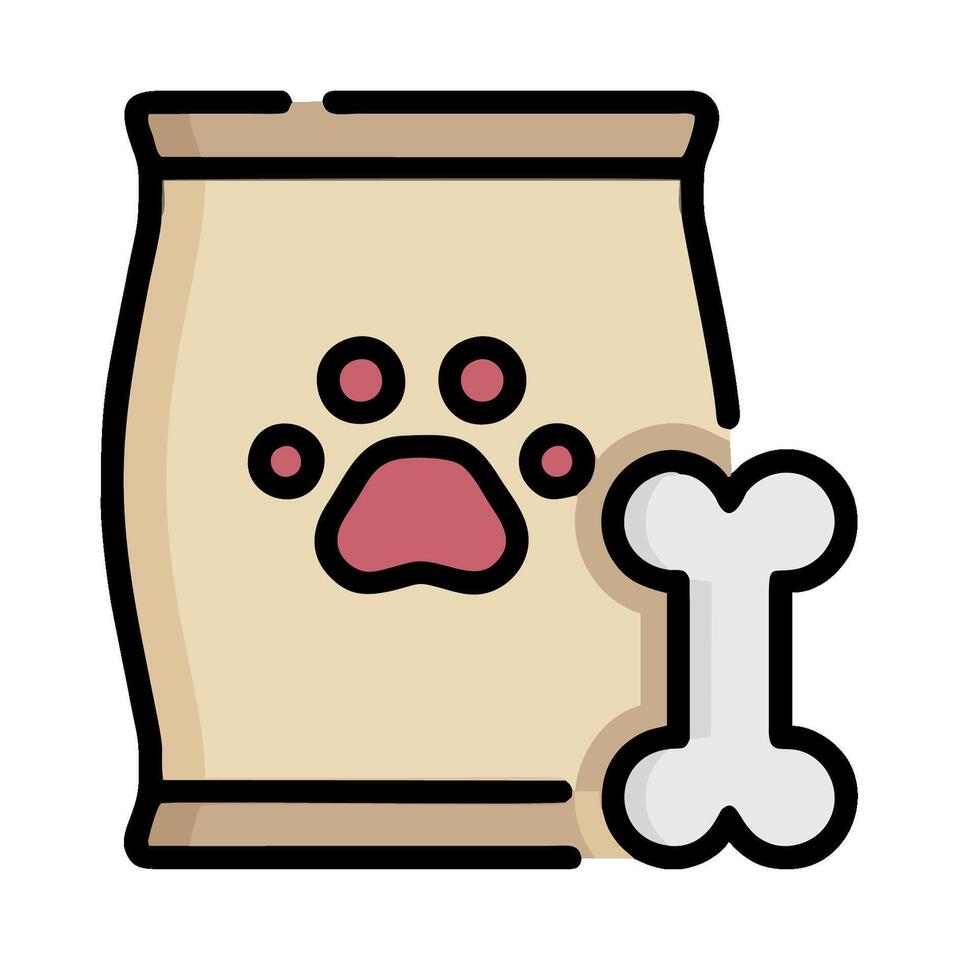 dog food bag and bone icon illustration vector