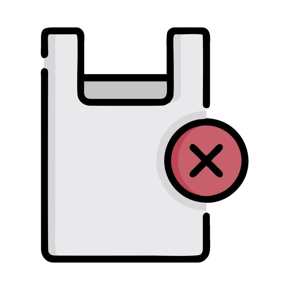 a plastic bag with a red cross on it vector