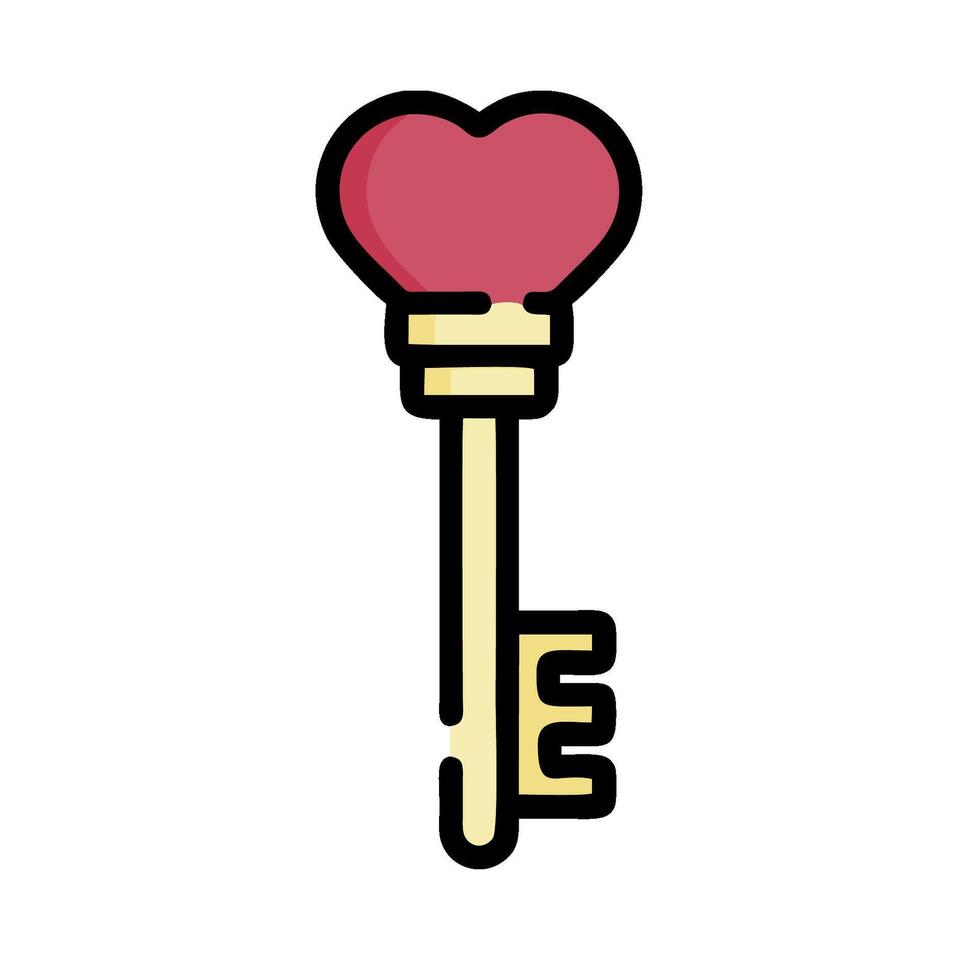 a key with a heart inside it vector
