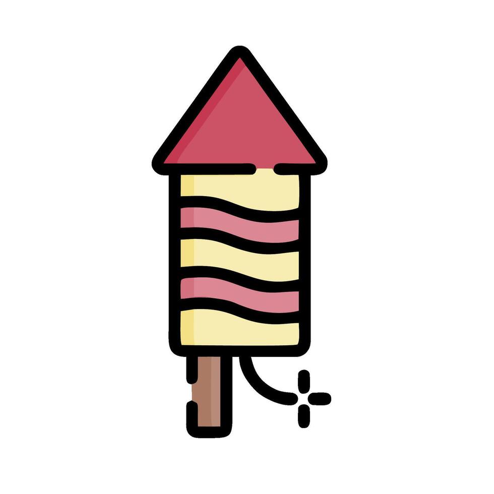 a cartoon rocket with a red and white stripe vector