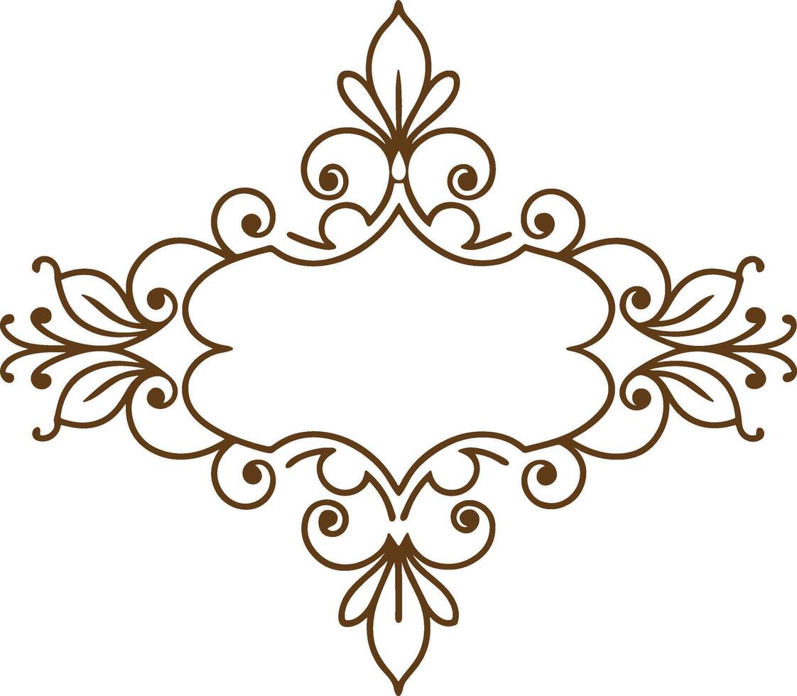A decorative frame with swirls and leaves vector