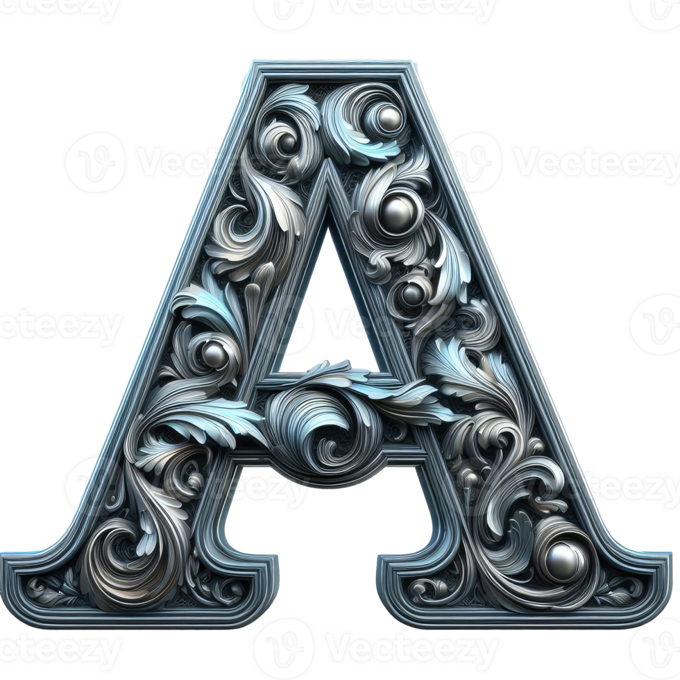 The letter a is made of ornate designs png
