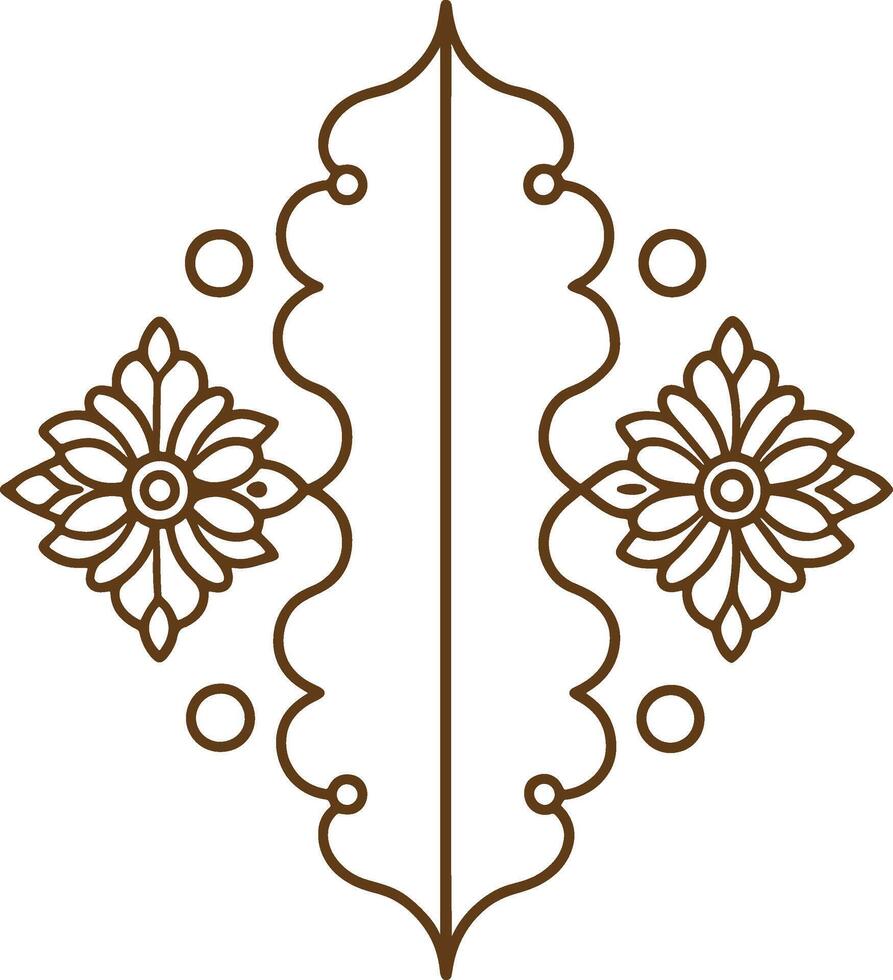 A decorative design with flowers and leaves vector