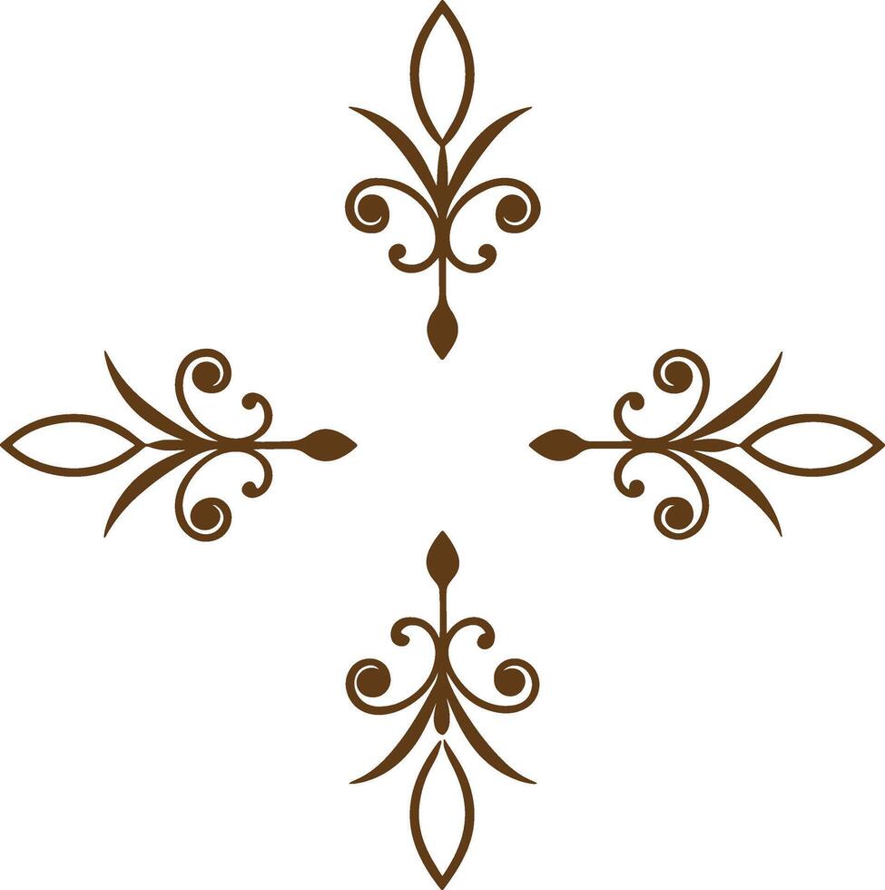 A decorative cross with four leaves vector