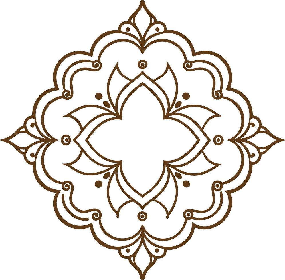A brown and white ornamental design vector