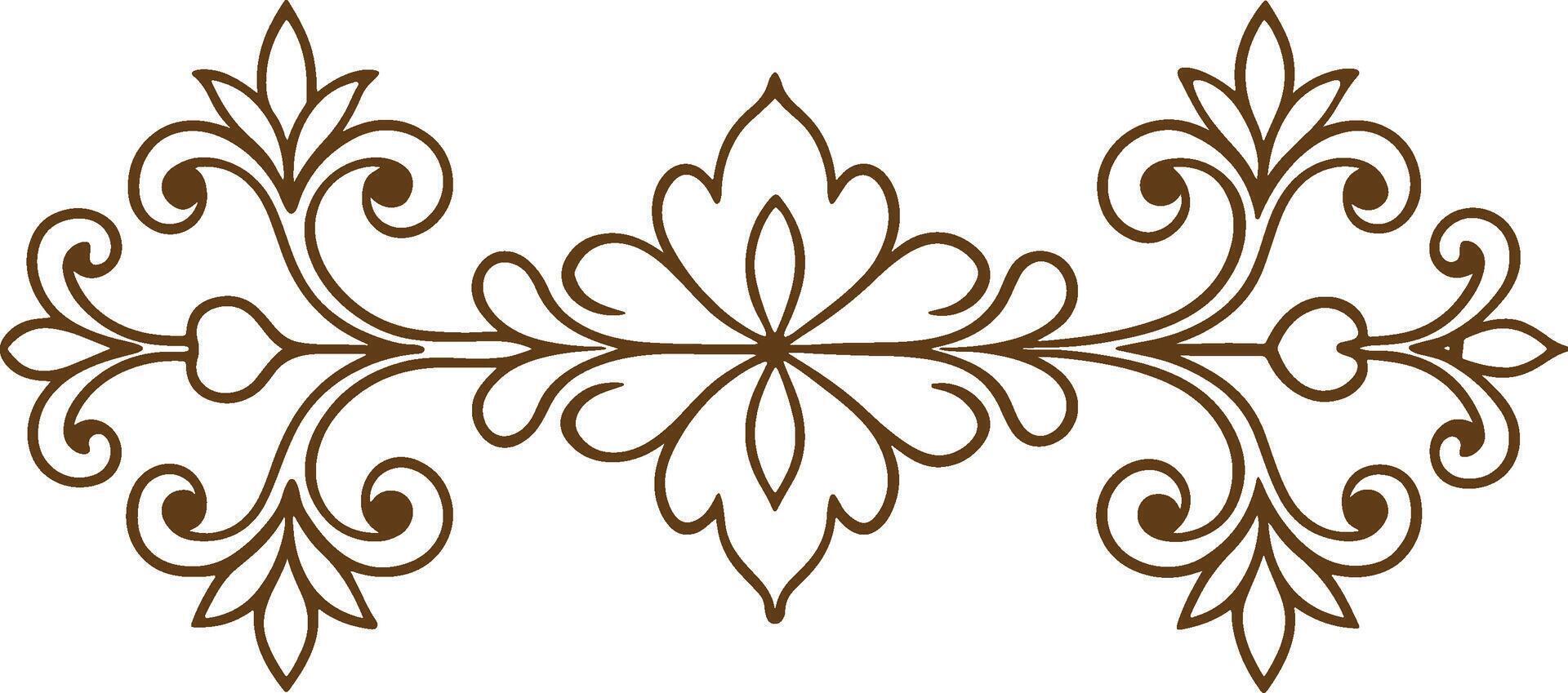 A decorative design with brown and white vector