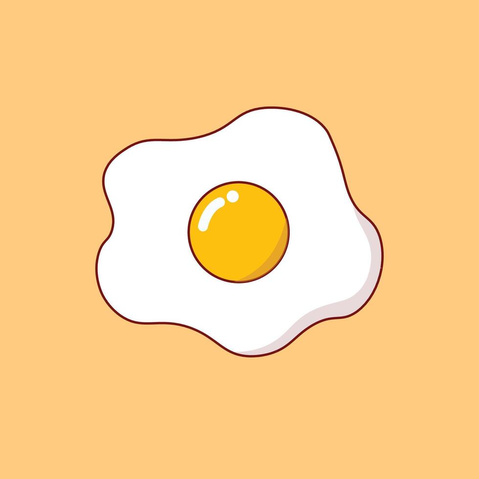 Fried Egg Illustration, Simple and Delicious. . EPS 10 vector