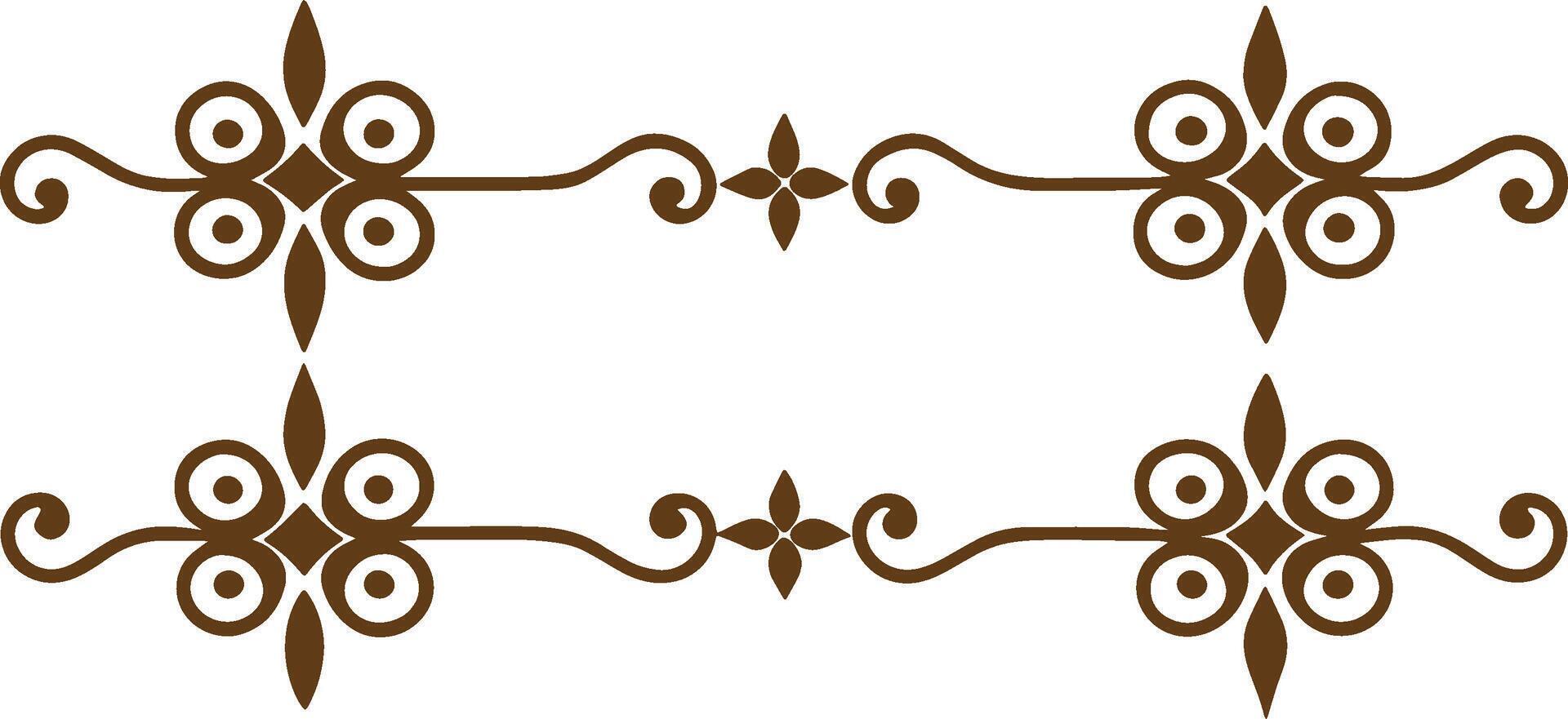 A set of decorative designs in brown vector