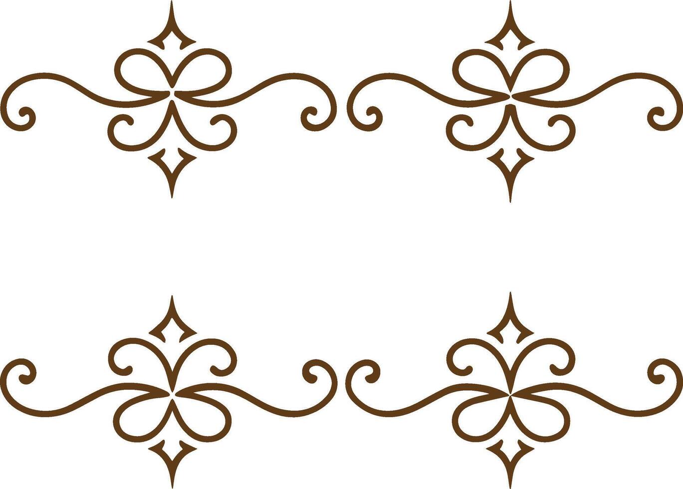 A set of decorative borders in brown vector