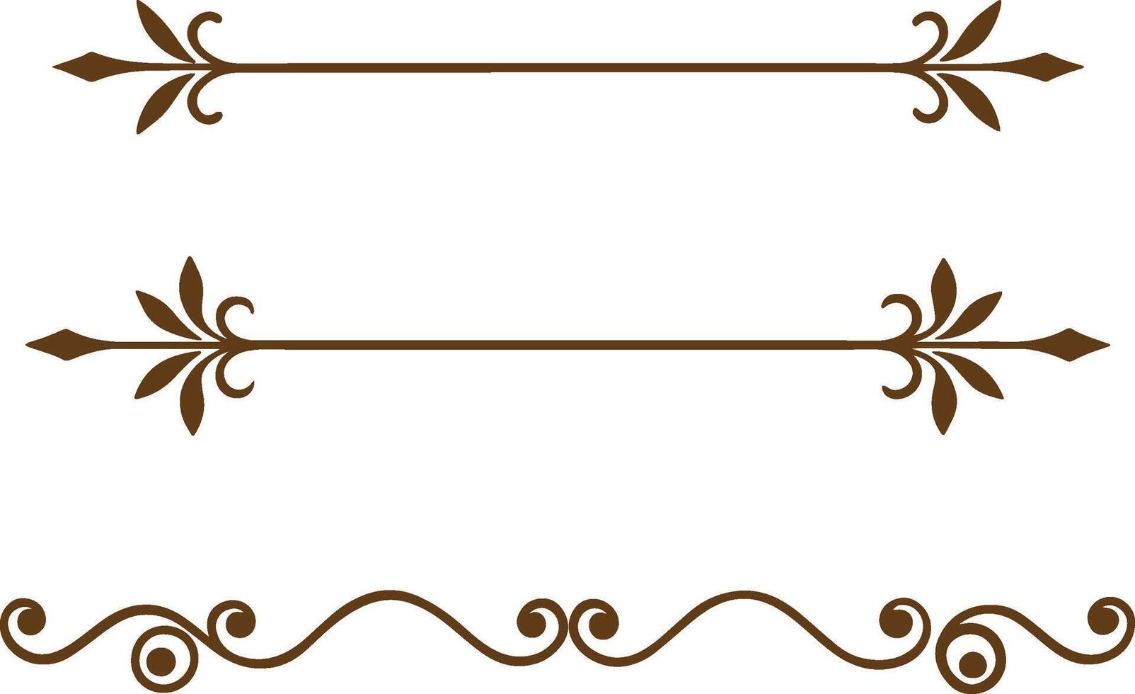 Decorative borders and scroll elements vector